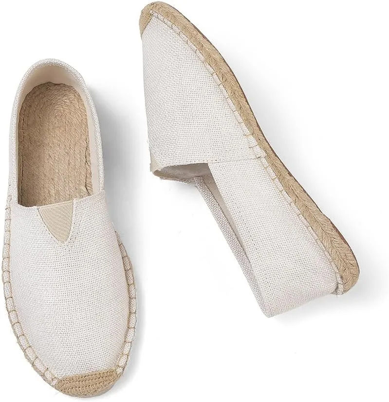 Closed Toe Canvas Slip on Flat Espadrilles Loafers for Men and Women