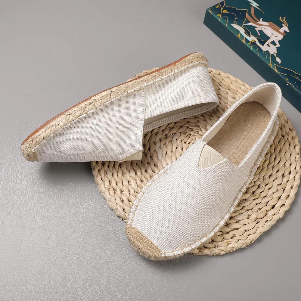 Closed Toe Canvas Slip on Flat Espadrilles Loafers for Men and Women