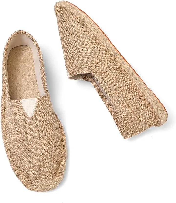 Closed Toe Canvas Slip on Flat Espadrilles Loafers for Men and Women