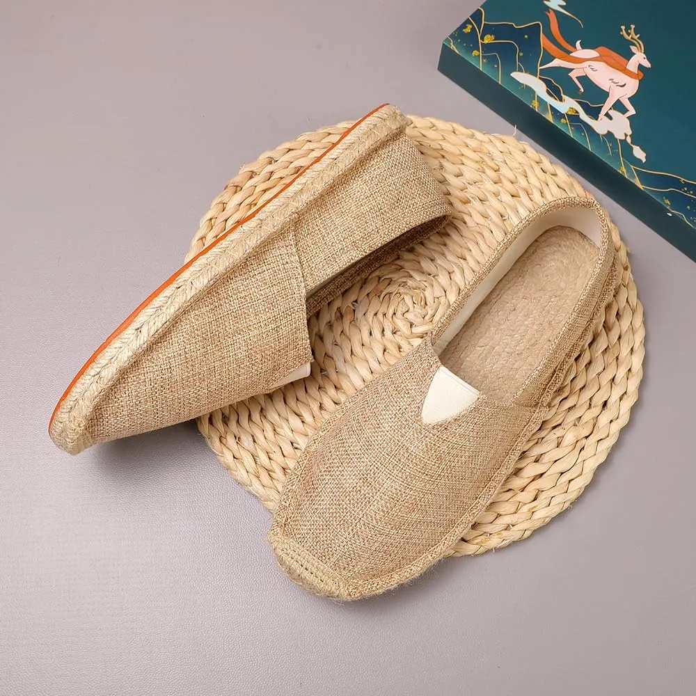 Closed Toe Canvas Slip on Flat Espadrilles Loafers for Men and Women