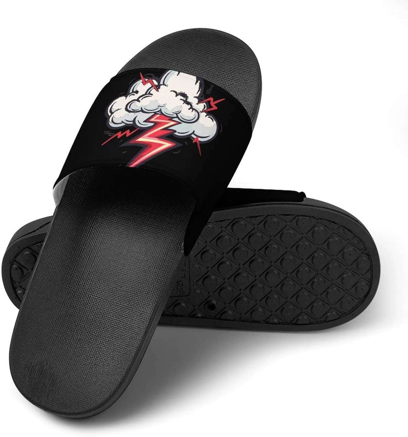 Cloud Thunder Slippers for Women Men Anti-Slip Shower Slides Open Toe Slippers for Home Outdoor Beach