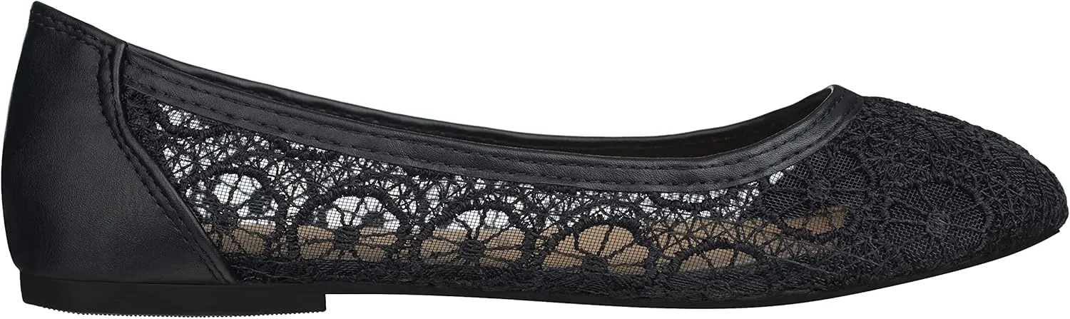 CLOVERLAY Women's Ballet Shoe Floral Breathable Crochet Lace Ballet Flats