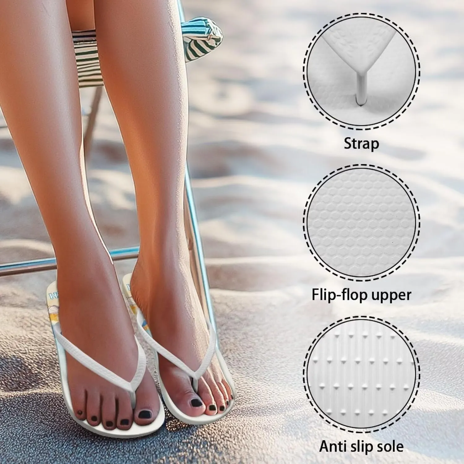Coloranimal Womens Flip Flops Summer Beach Sandals Non Slip Flip Flops Thong Sandals for Women Lightweight Ladies Slip On Summer Slippers