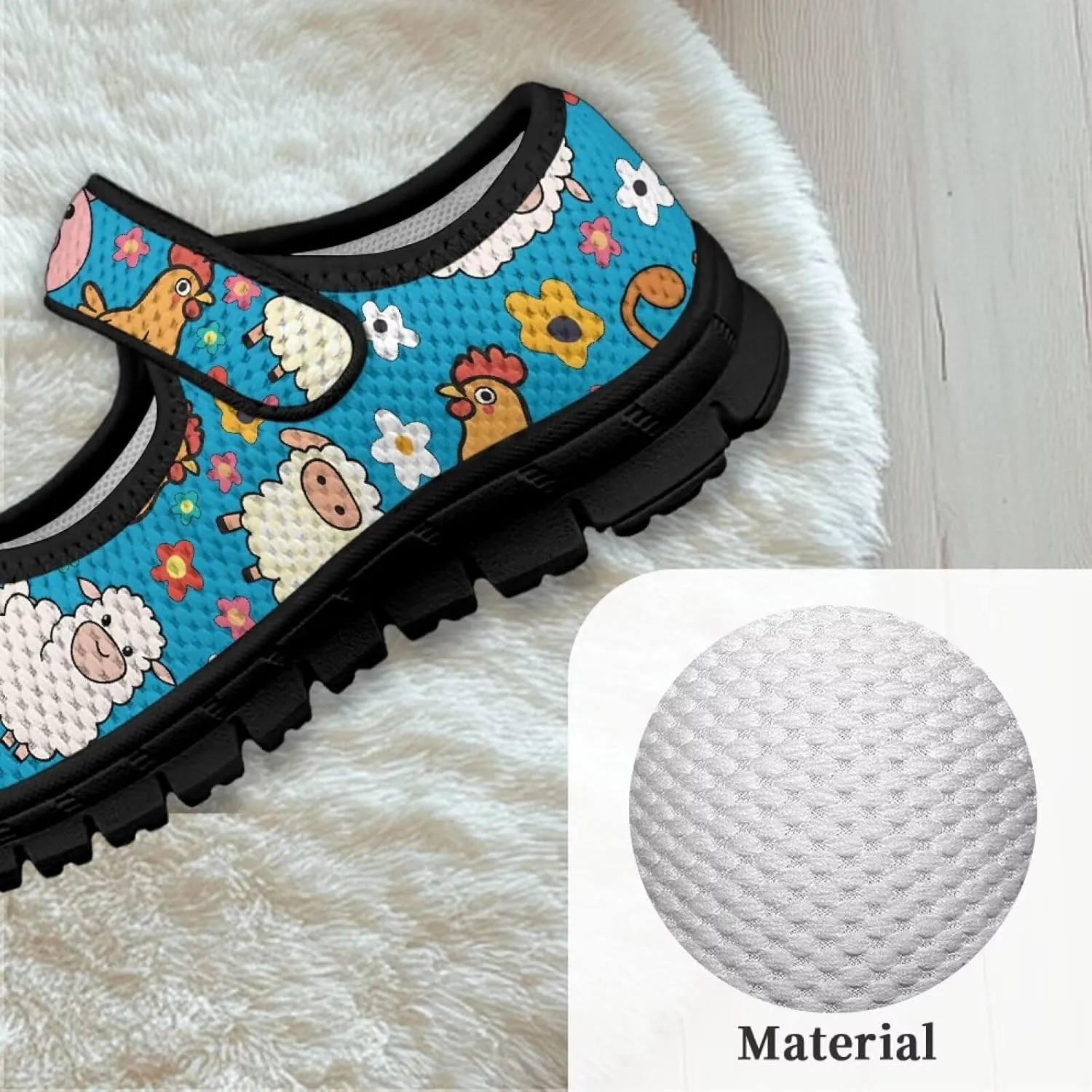Comfortable Slip-On Sneaker for Girls,Girls'Mary Jane Shoes for Party,Cartoon Walking Flat Shoes for Daily Wear