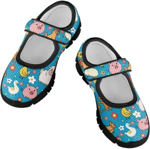 Comfortable Slip-On Sneaker for Girls,Girls'Mary Jane Shoes for Party,Cartoon Walking Flat Shoes for Daily Wear