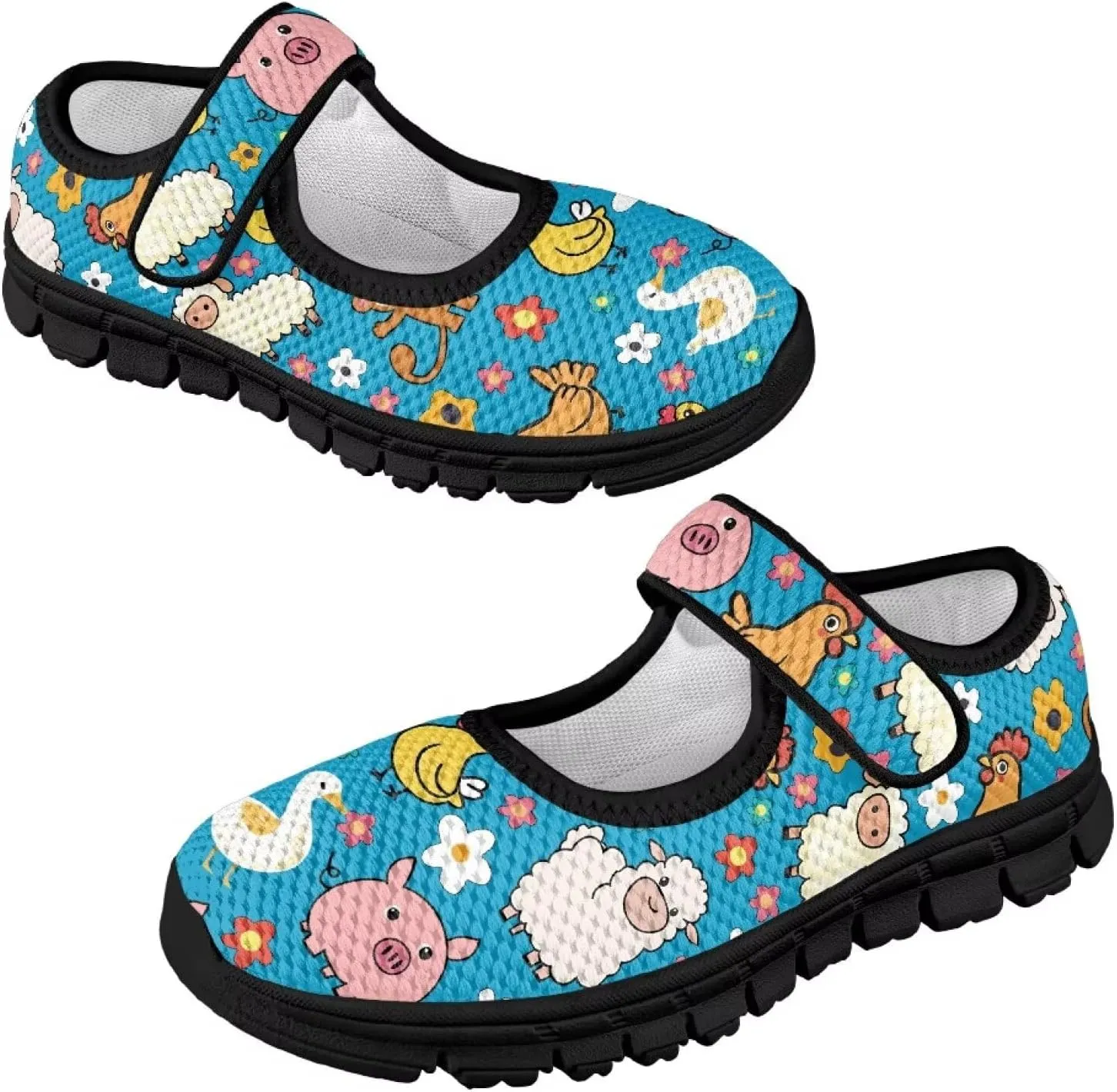 Comfortable Slip-On Sneaker for Girls,Girls'Mary Jane Shoes for Party,Cartoon Walking Flat Shoes for Daily Wear