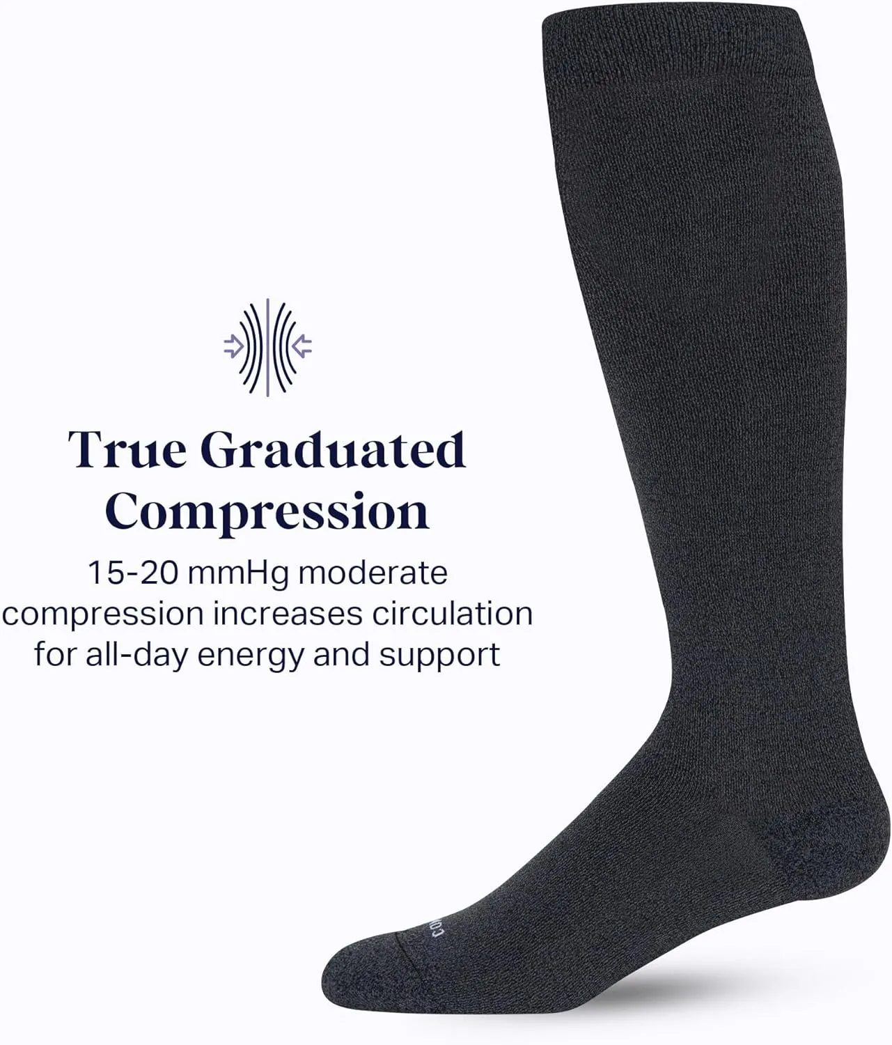 Comrad Nylon Knee High Socks - 15-20mmHg Graduated Compression Socks - Soft & Breathable Support Unisex Socks