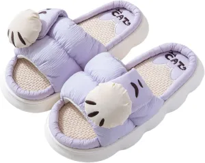 Cotton and linen slippers Men's and women's home slippers Cartoon slippers Seasonal slippers