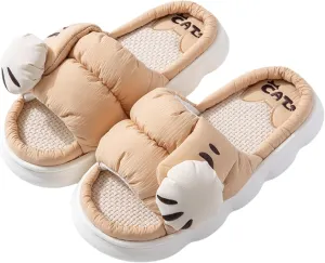 Cotton and linen slippers Men's and women's home slippers Cartoon slippers Seasonal slippers