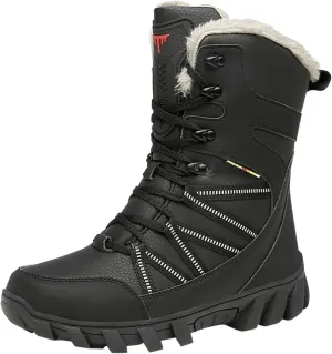 Cotton Snow Boots for Men Water Proof Insulated Mid Calf Boots Fleece Lined Warm Winter Non Slip Mens Warm Boots Size 11