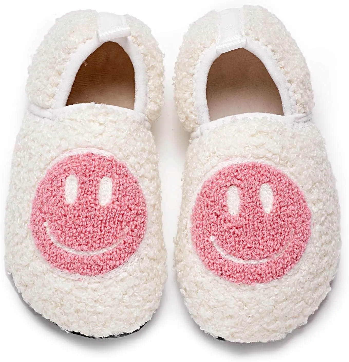 COVS Smile Face Slippers Kids Toddler Slippers for Boys Girls Slippers Toddler House Shoes Non-Slip TPR Soft Sole Kids Slippers Home Socks Shoes