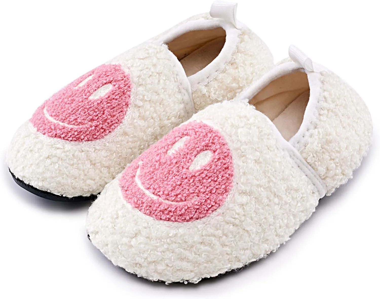 COVS Smile Face Slippers Kids Toddler Slippers for Boys Girls Slippers Toddler House Shoes Non-Slip TPR Soft Sole Kids Slippers Home Socks Shoes