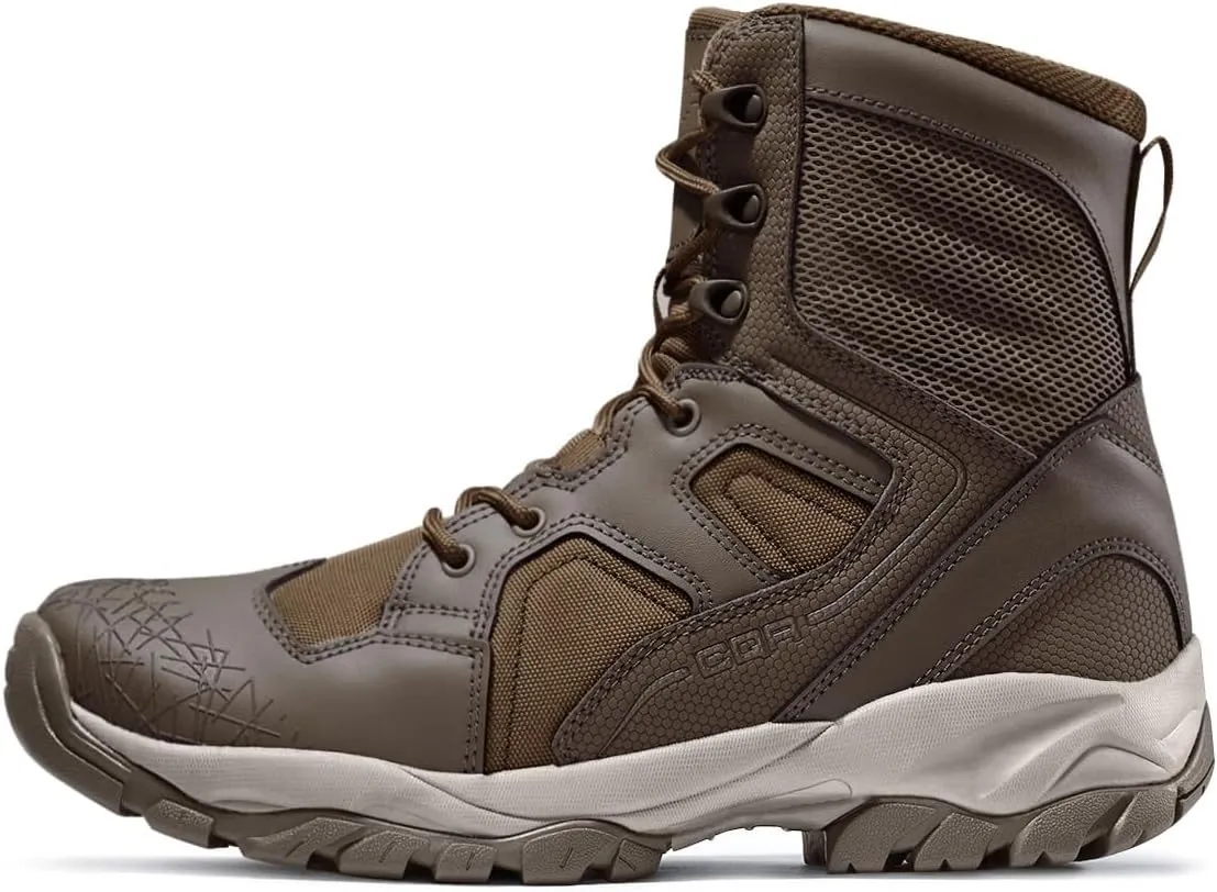 CQR Men's Military Tactical Boots, Lightweight 6 Inches Hiking Combat Boot Durable Breathable Outdoor Work Motorcycle Footwear