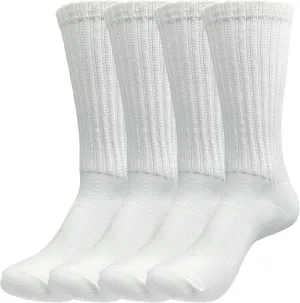Crew Slouch Sock Unisex 4 Pairs Solid Cotton Retro Socks for Men & Women