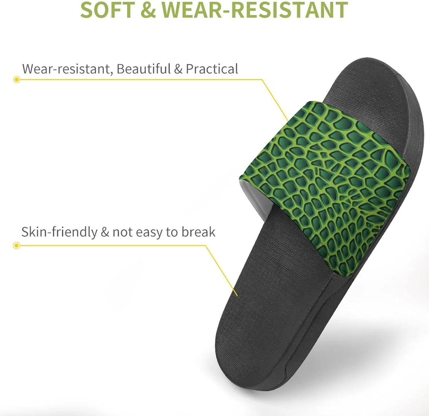 Crocodile Alligator Print House Slippers for Women Men Shower Slides Bathroom Sandals