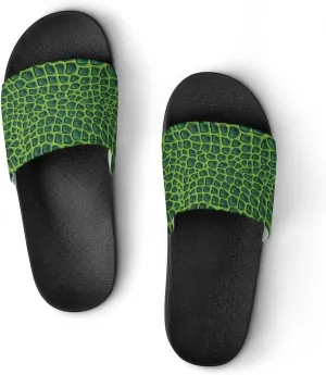 Crocodile Alligator Print House Slippers for Women Men Shower Slides Bathroom Sandals