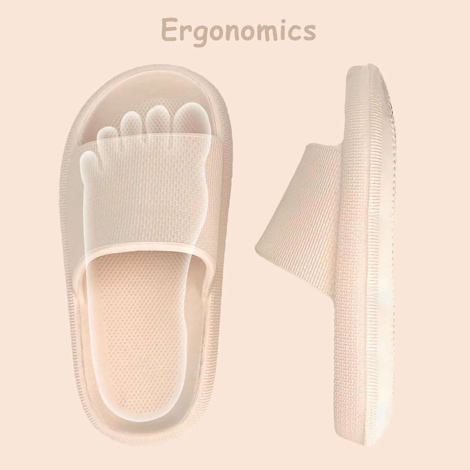 Cubufly Cloud Slides for Kids丨Boys Girls Shower Slippers Slip on Sandals丨Non-Slip Open Toe Pillow Slippers Sandals丨Quick Drying Summer Beach Pool Shoes