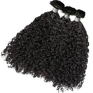 Curly Flat Tip Extensions Black Brown Human Hair U Tip Hair Extensions Pre Bonded Flat Tip Hair Extensions Balayage Keratin Flat Tip Remy Hair 100g (16inch 100 Strand, Natural Color)