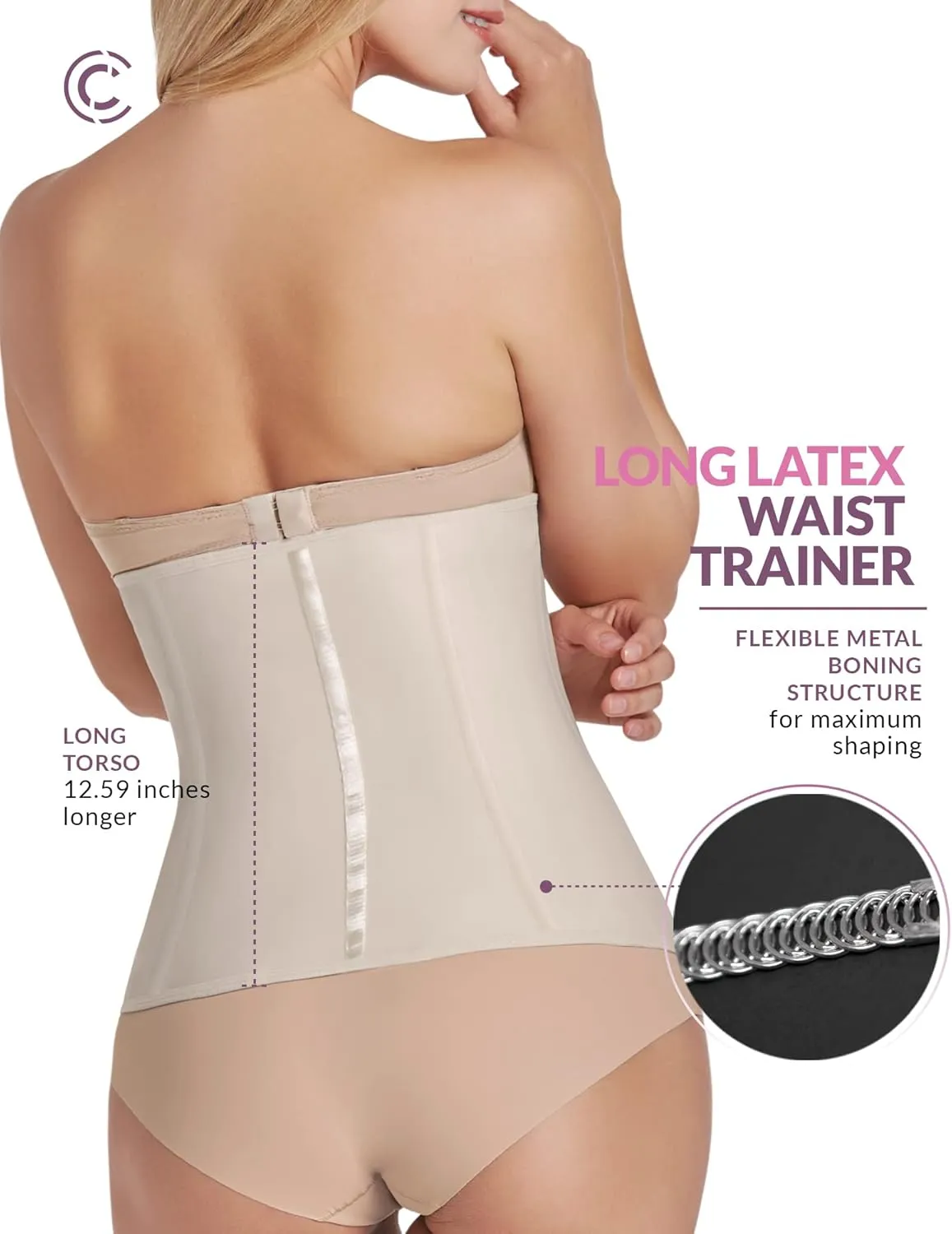CURVEEZ Colombian Fajas - Waist Trainer Corset Shapewear for Women, Postpartum Belly Band, Tummy Control, Body Shaper