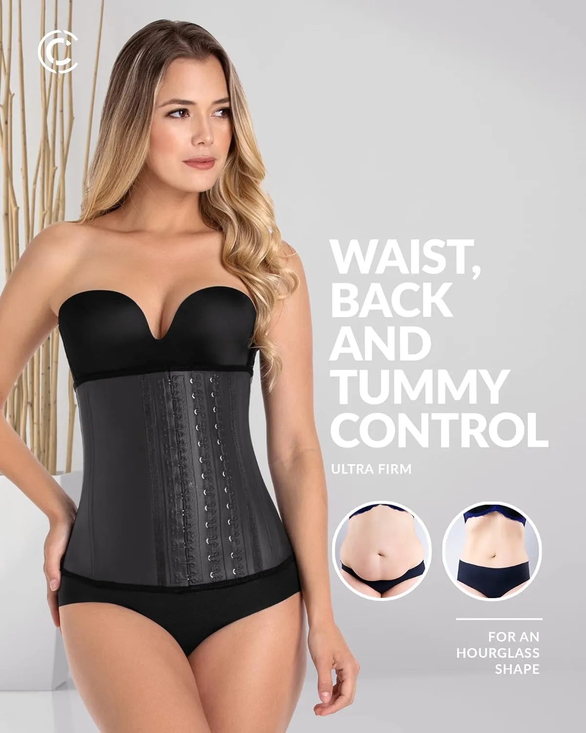 CURVEEZ Colombian Fajas - Waist Trainer Corset Shapewear for Women, Postpartum Belly Band, Tummy Control, Body Shaper