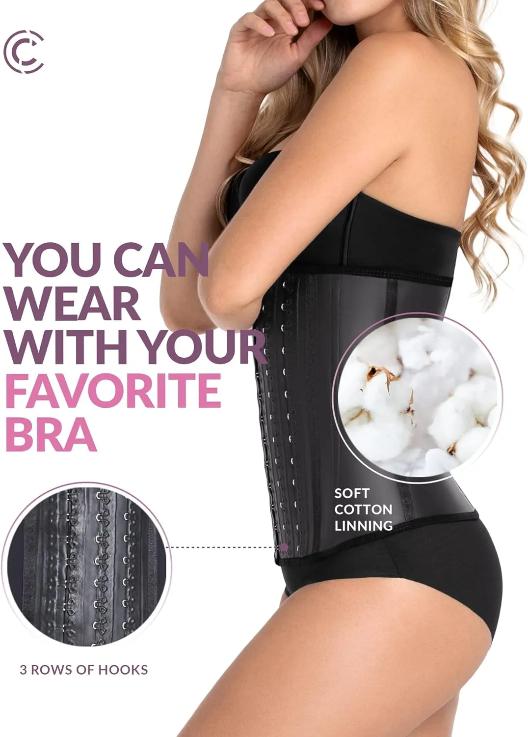 CURVEEZ Colombian Fajas - Waist Trainer Corset Shapewear for Women, Postpartum Belly Band, Tummy Control, Body Shaper
