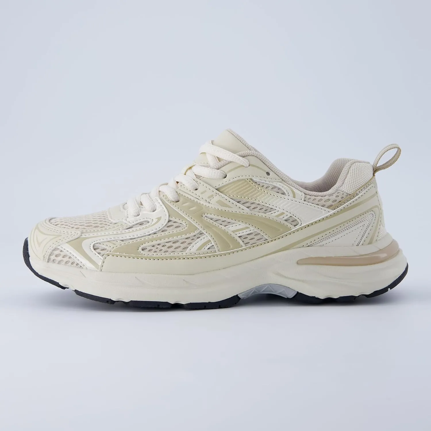 CUSHIONAIRE Sonic Women’s Comfortable Casual Walking Sneakers – Fabric & Vegan Leather Lace-Up Trainer   Memory Foam