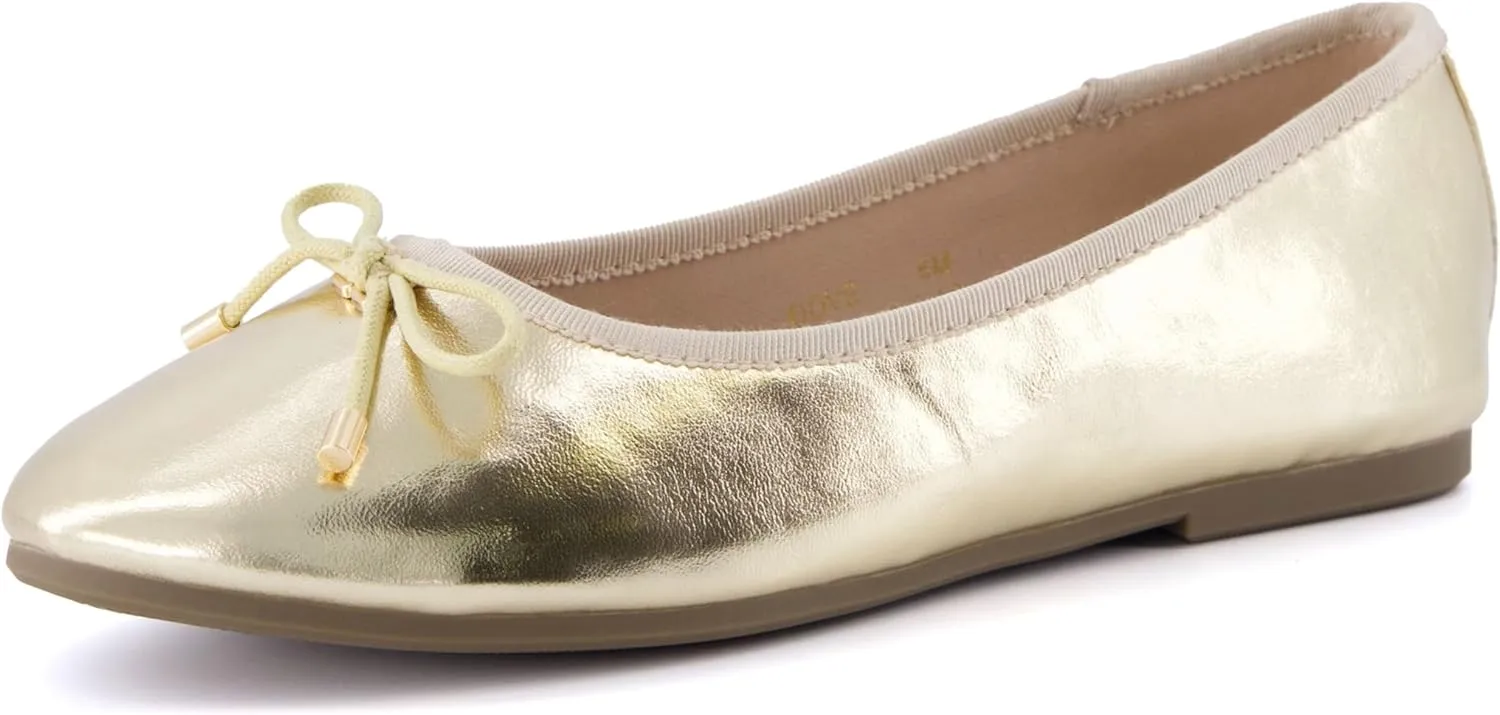 CUSHIONAIRE Women's Dove Bling Bow Flat with  Memory Foam, Wide Widths Available