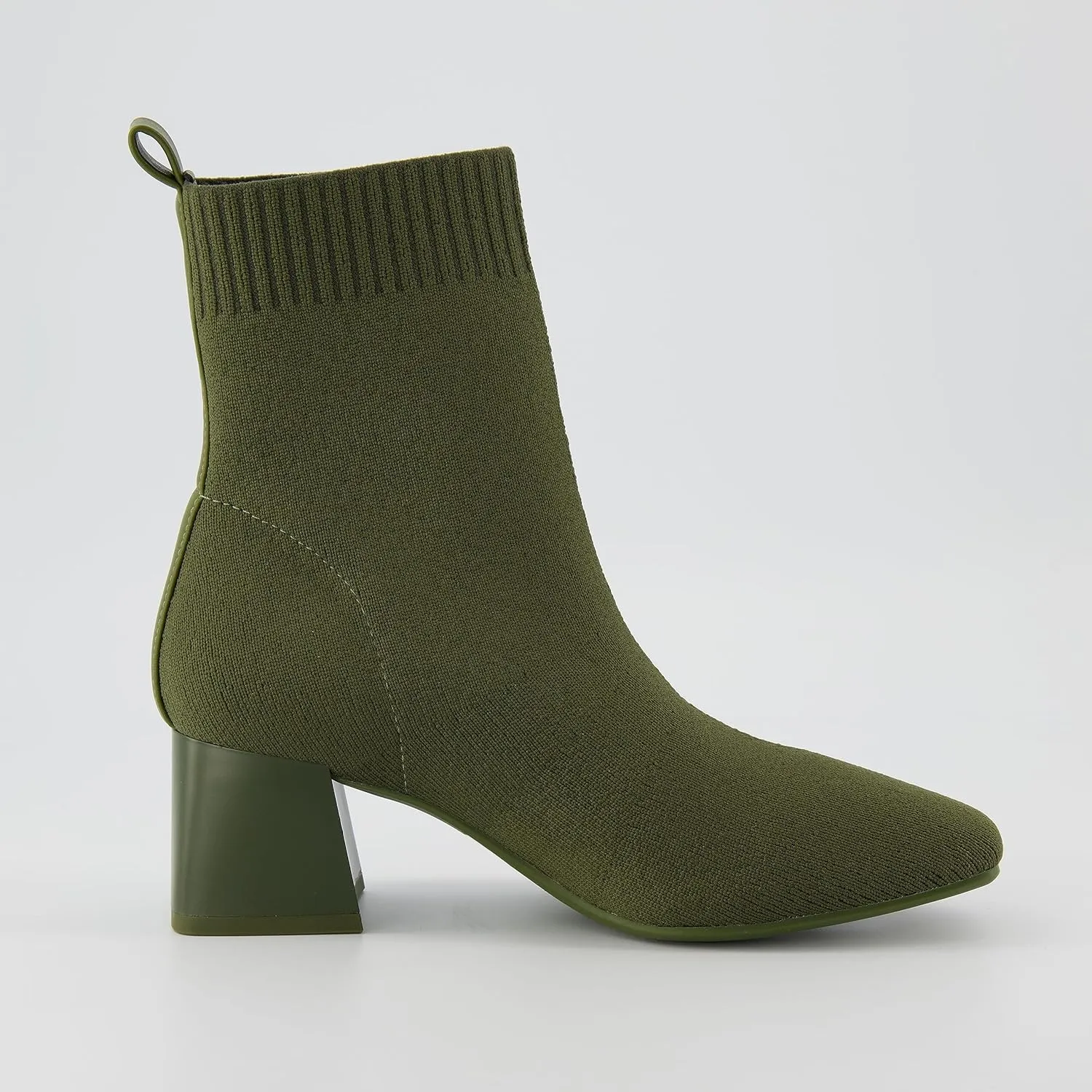 CUSHIONAIRE Women's Milo Stretch Ankle Sock Boot – Soft Knit Upper, Memory Foam Padding, Lightweight 1.75" Heel, Wide Widths Available