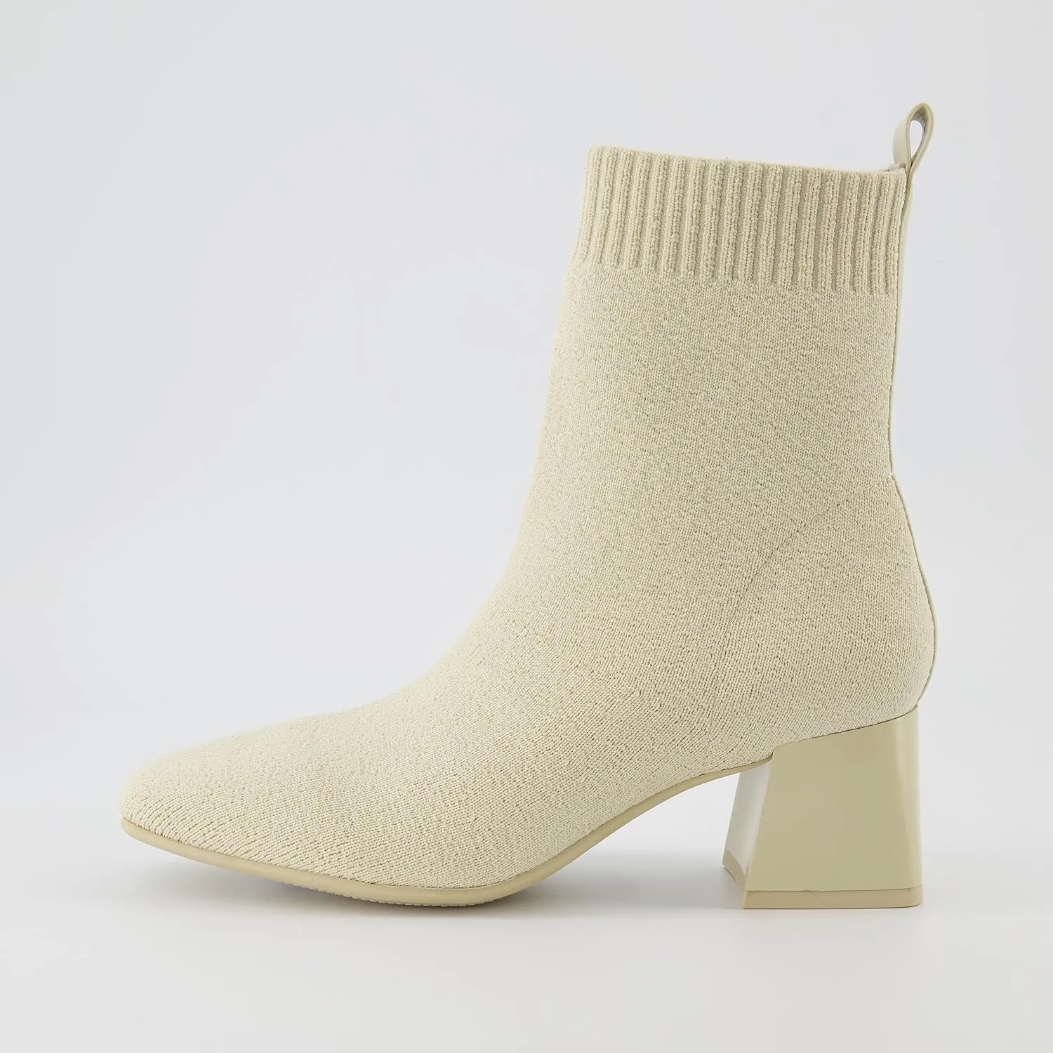 CUSHIONAIRE Women's Milo Stretch Ankle Sock Boot – Soft Knit Upper, Memory Foam Padding, Lightweight 1.75" Heel, Wide Widths Available