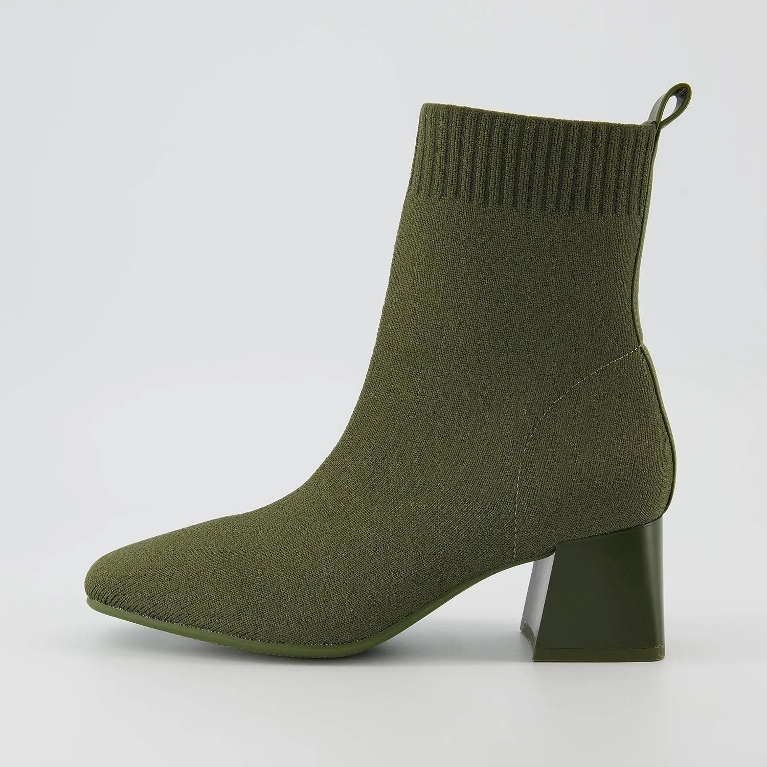 CUSHIONAIRE Women's Milo Stretch Ankle Sock Boot – Soft Knit Upper, Memory Foam Padding, Lightweight 1.75" Heel, Wide Widths Available
