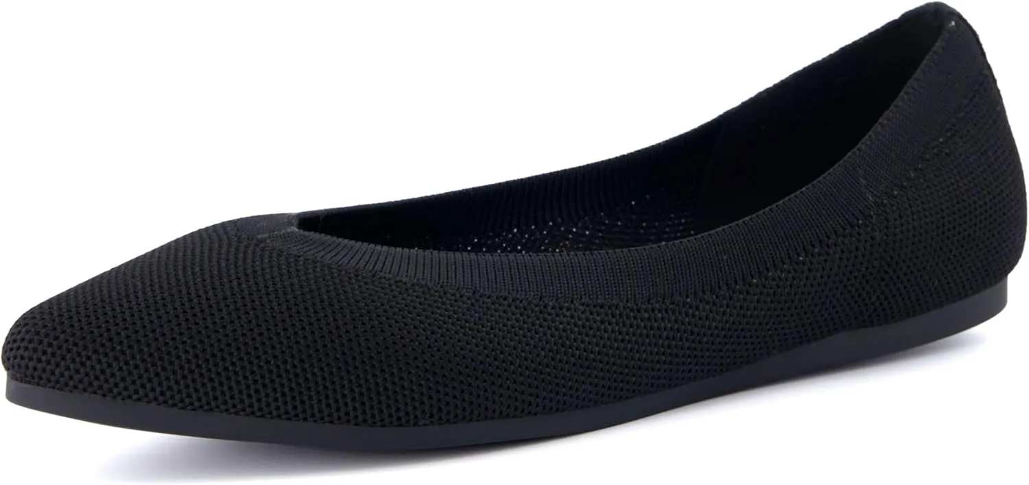 CUSHIONAIRE Women's Surrey Knit Flat with  Memory Foam, Wide Widths Available