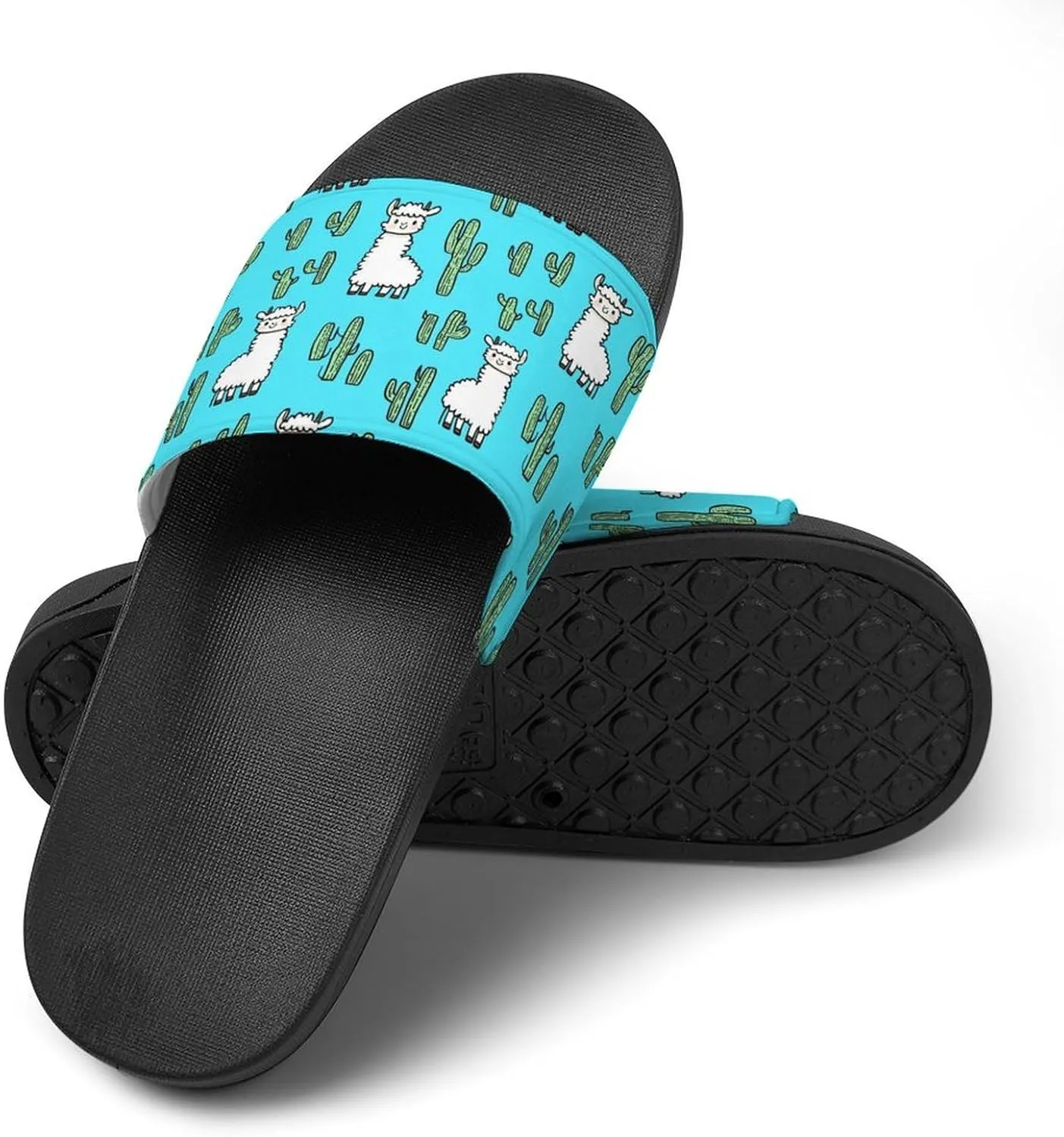 Cute Alpacas Cactus Llamas Shower Sandals Home Slippers Non-Slip Quick Drying Beach Bathroom Slipper