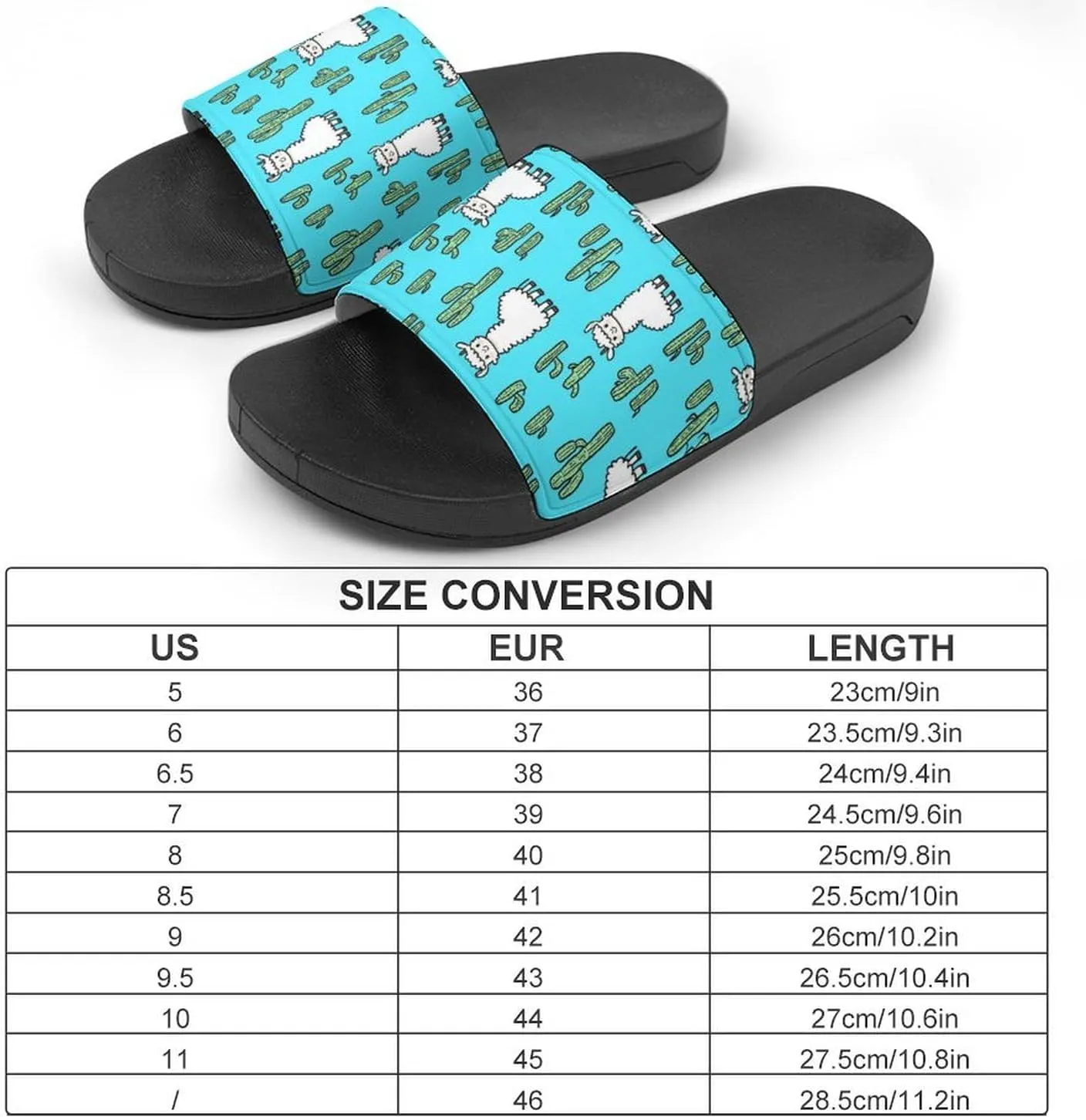 Cute Alpacas Cactus Llamas Shower Sandals Home Slippers Non-Slip Quick Drying Beach Bathroom Slipper
