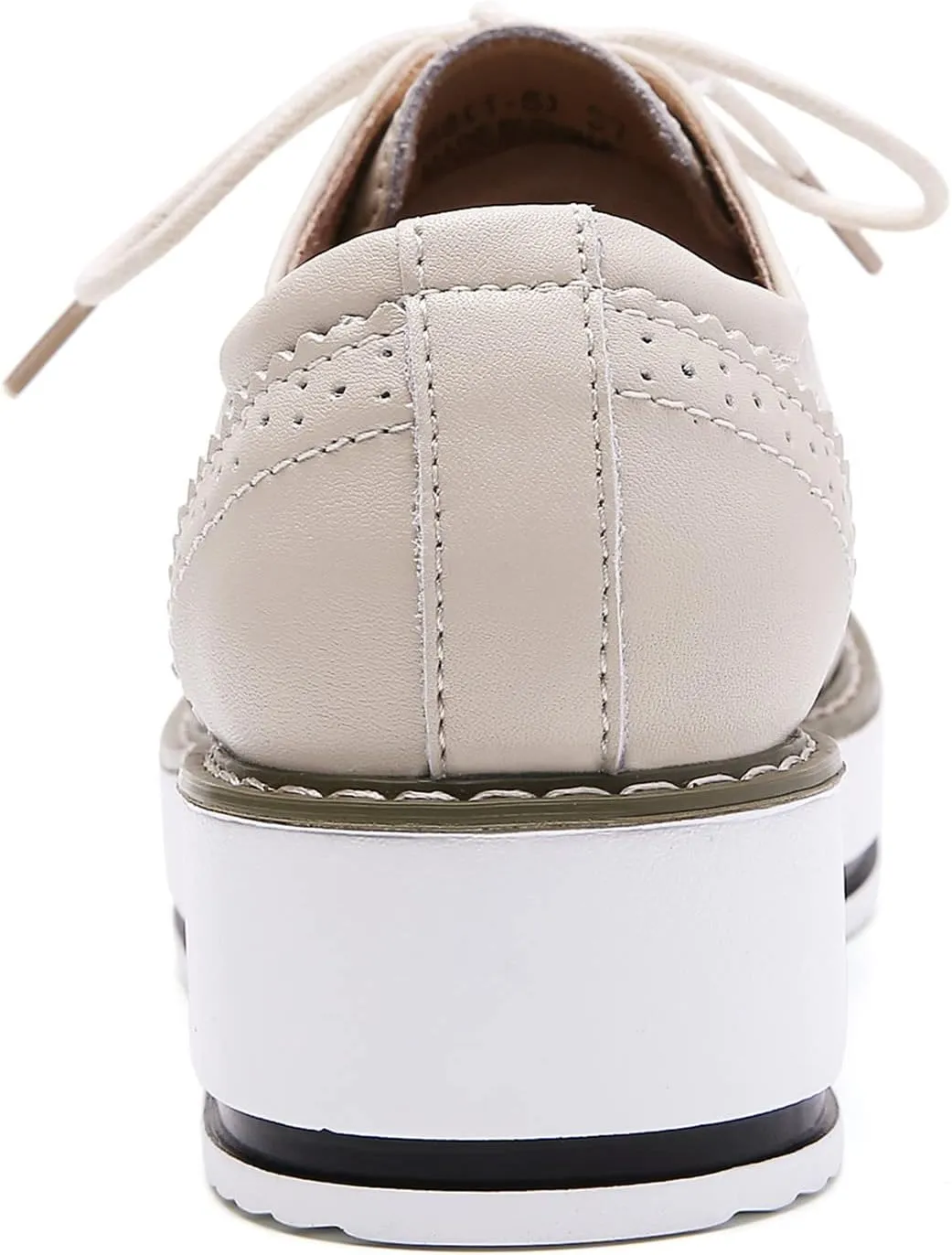DADAWEN Women's Platform Lace-Up Wingtips Square Toe Oxfords Shoe