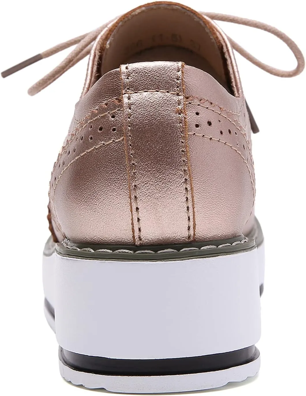 DADAWEN Women's Platform Lace-Up Wingtips Square Toe Oxfords Shoe
