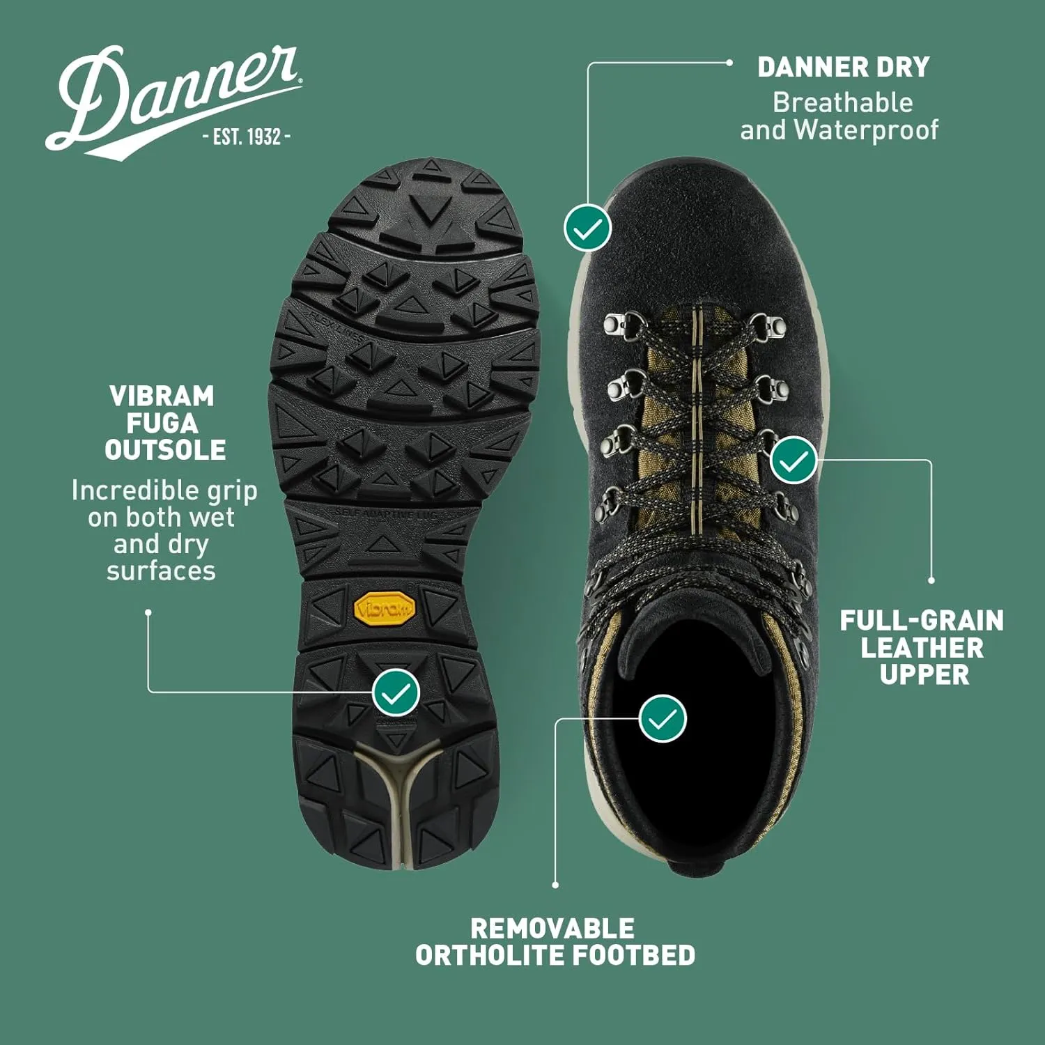 Danner Mountain 600 Waterproof Hiking Boots for Men - Lightweight, Durable Upper, Breathable Lining, Triple-Density Footbed & Vibram Traction Outsole