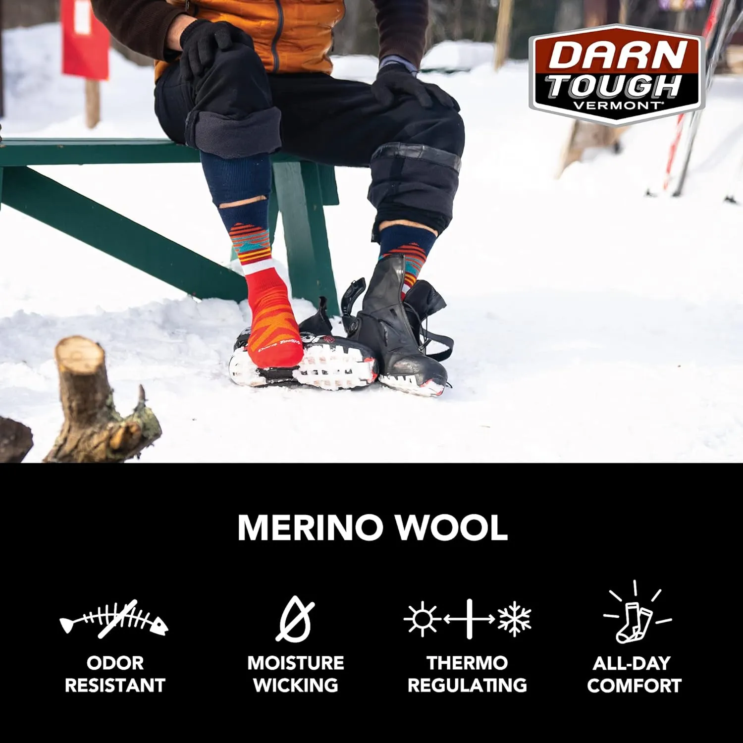 Darn Tough Men's Lillehammer Nordic Boot Lightweight Snow Sock (Style 8032) -