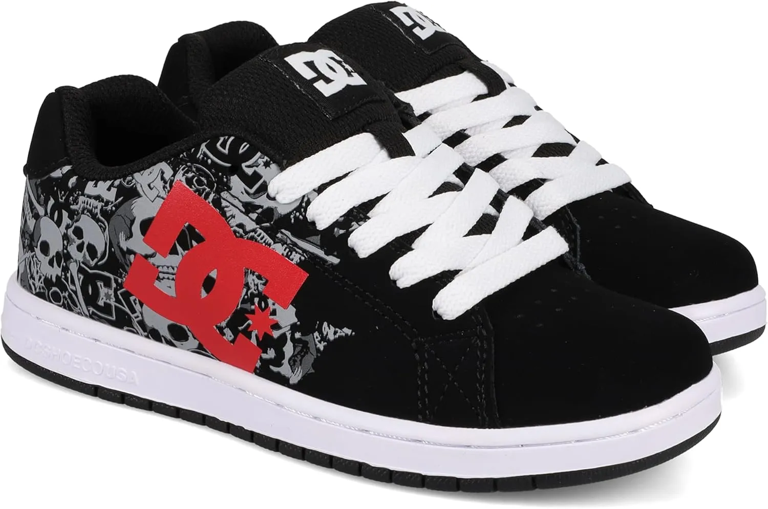 DC Shoes Boy's Gaveler Skate Shoe, Black/Red/Grey, 12 Little Kid