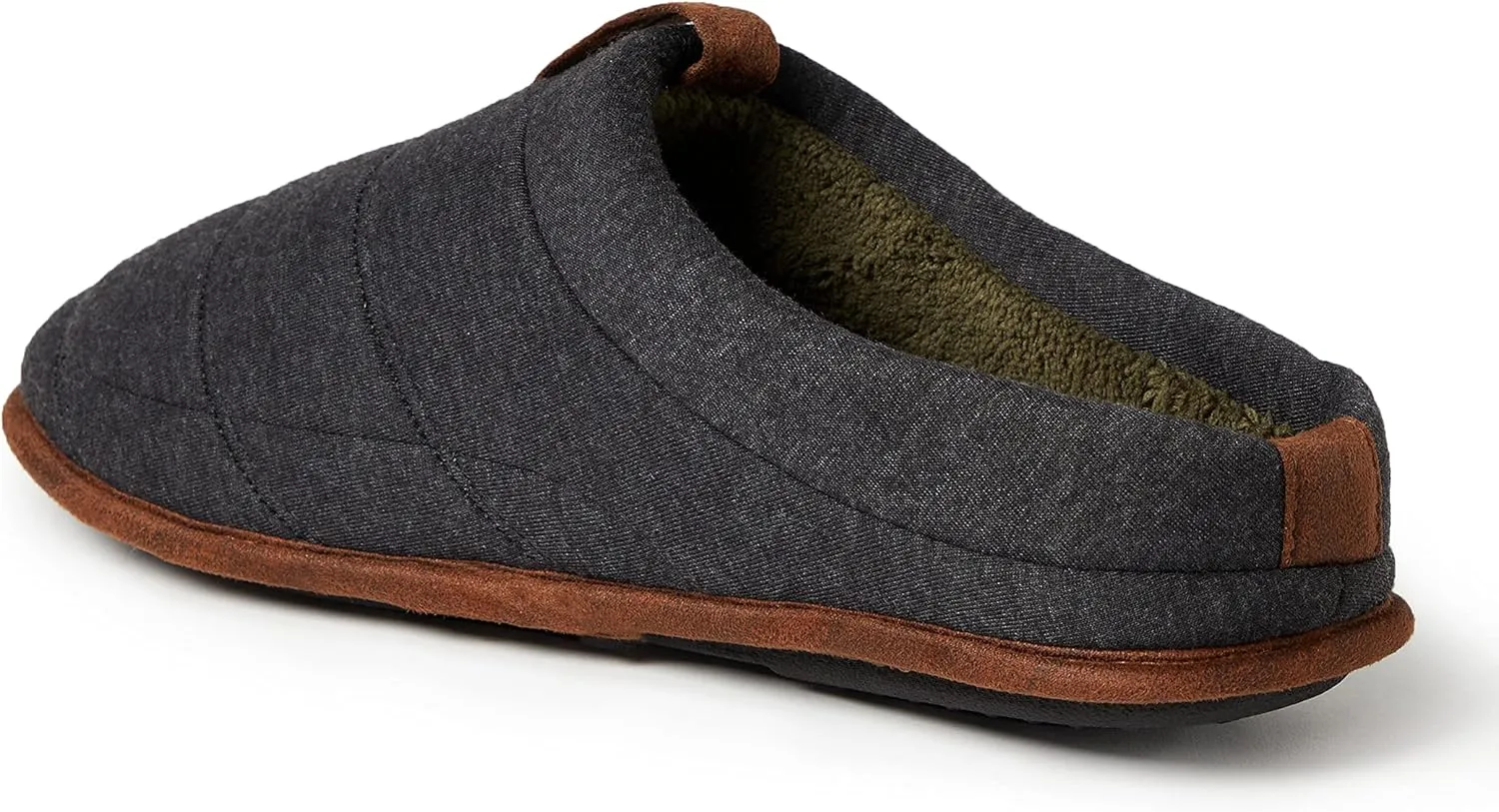 Dearfoams Men's Ashton Quilted Memory Foam Jersey Clog Slipper