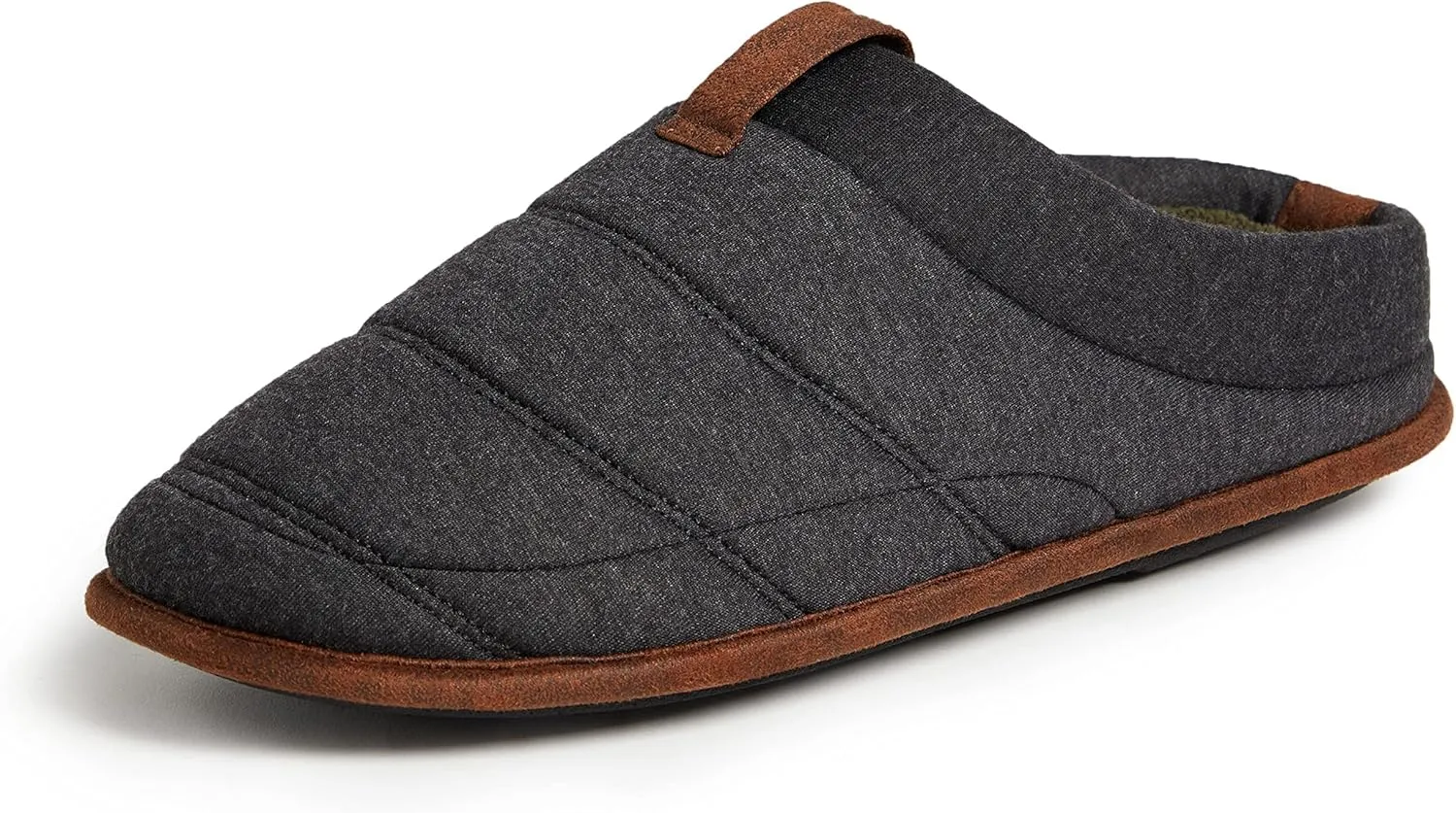 Dearfoams Men's Ashton Quilted Memory Foam Jersey Clog Slipper