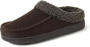 Dearfoams Mens Indoor/Outdoor Breathable Memory Foam Brendan Clog House Shoe Slipper with Wide Widths