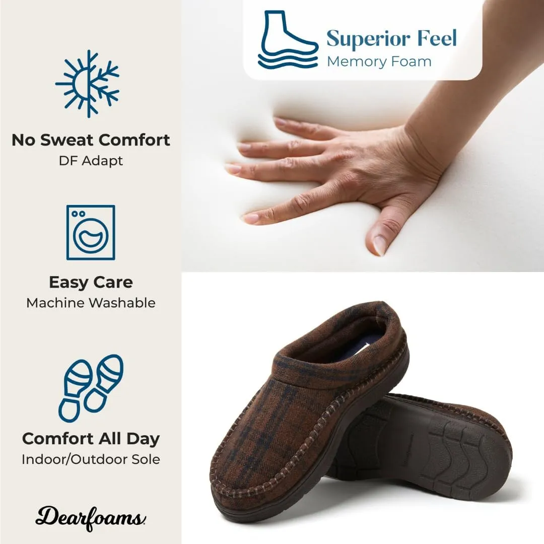 Dearfoams Men's Thompson Memory Foam Indoor/Outdoor Clog Slipper