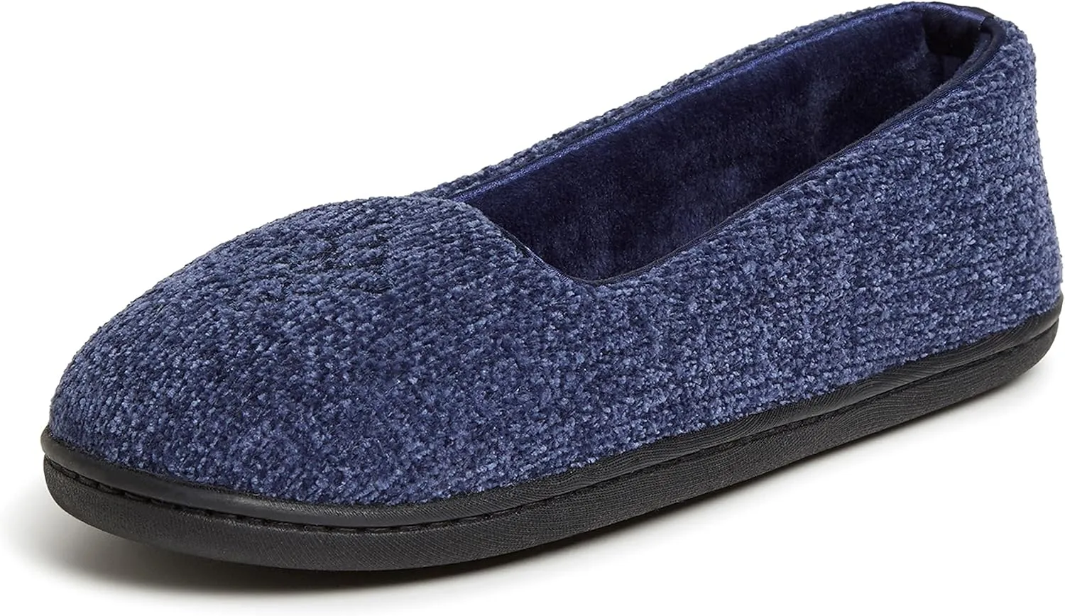Dearfoams Women's Cozy Memory Foam Indoor Rebecca Closed Back House Ballet Slipper with Wide Widths