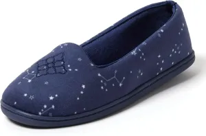 Dearfoams Women's Cozy Memory Foam Indoor Rebecca Closed Back House Ballet Slipper with Wide Widths