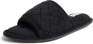 Dearfoams Women's Indoor Fuzzy Memory Foam Cloud Slip On Beatrice House Slide Slipper