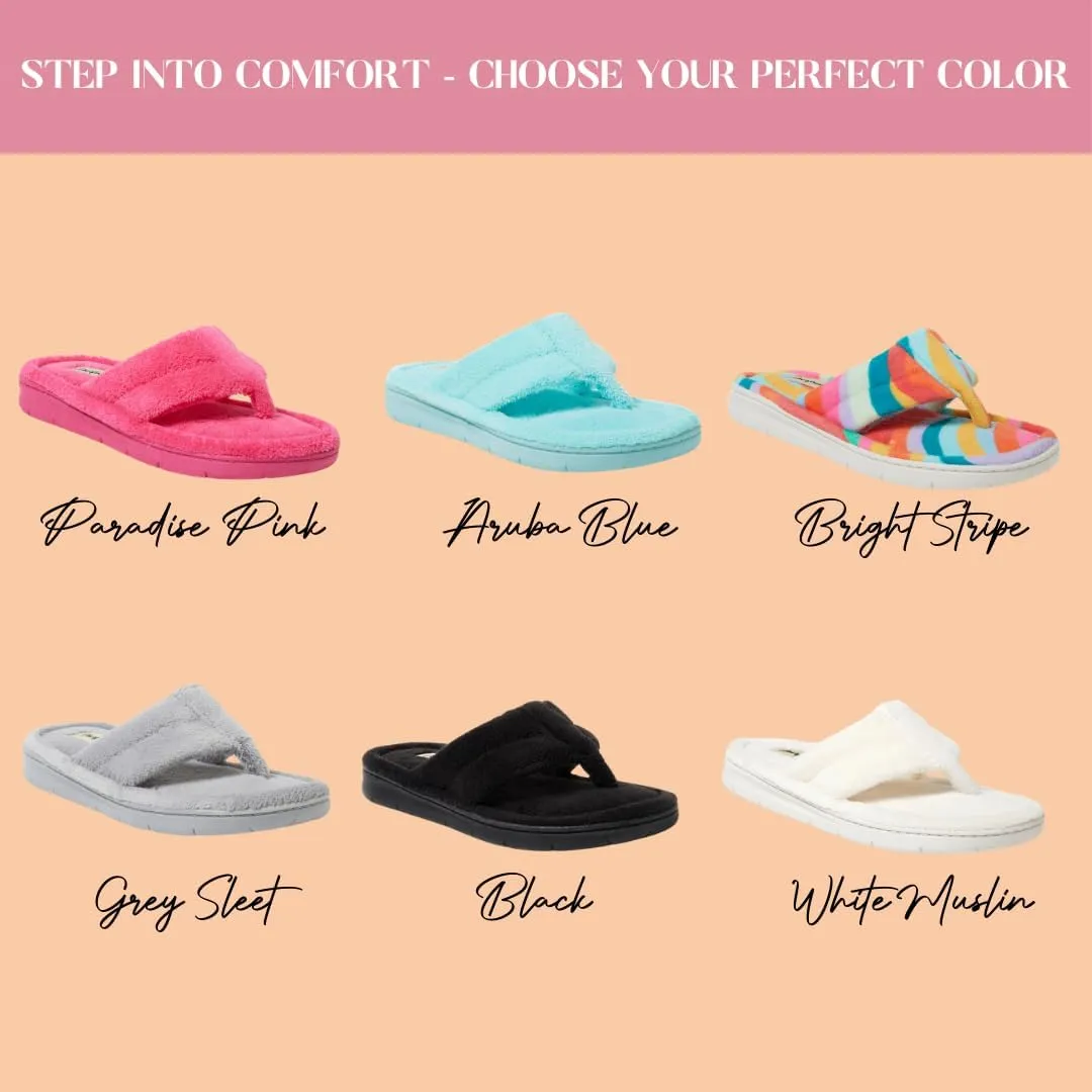 Dearfoams Women's Melanie Terry Thong Slipper