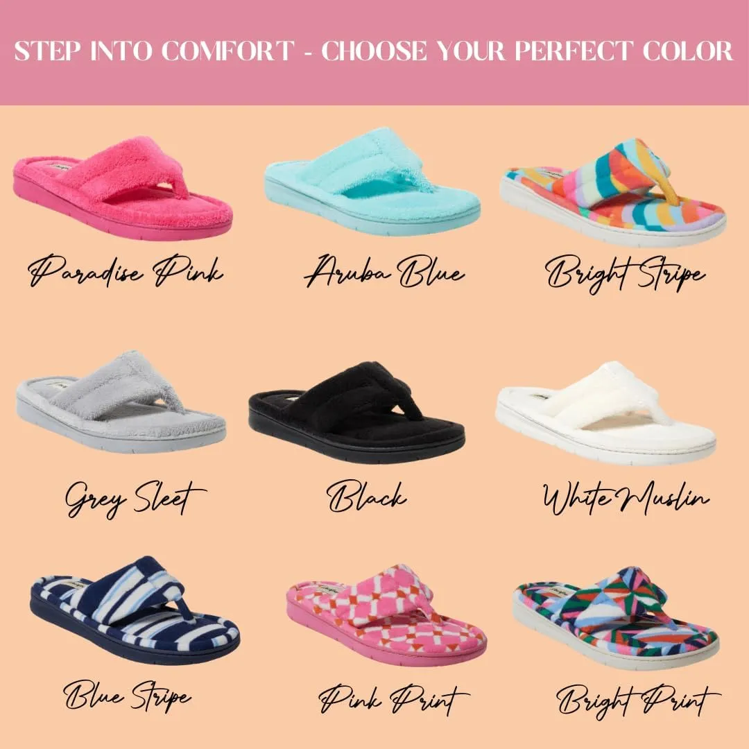 Dearfoams Women's Melanie Terry Thong Slipper