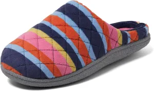 Dearfoams Women's Memory Foam Washable Leslie Clog House Slipper with Wide Widths