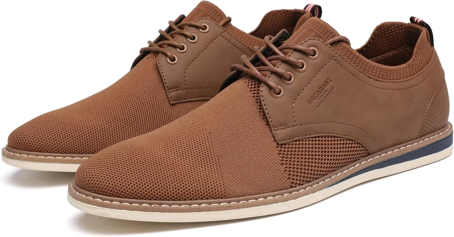 DECARSDZ Mens Point Toe Dress Shoes Fabric Breeze Breathable Mesh Shoe