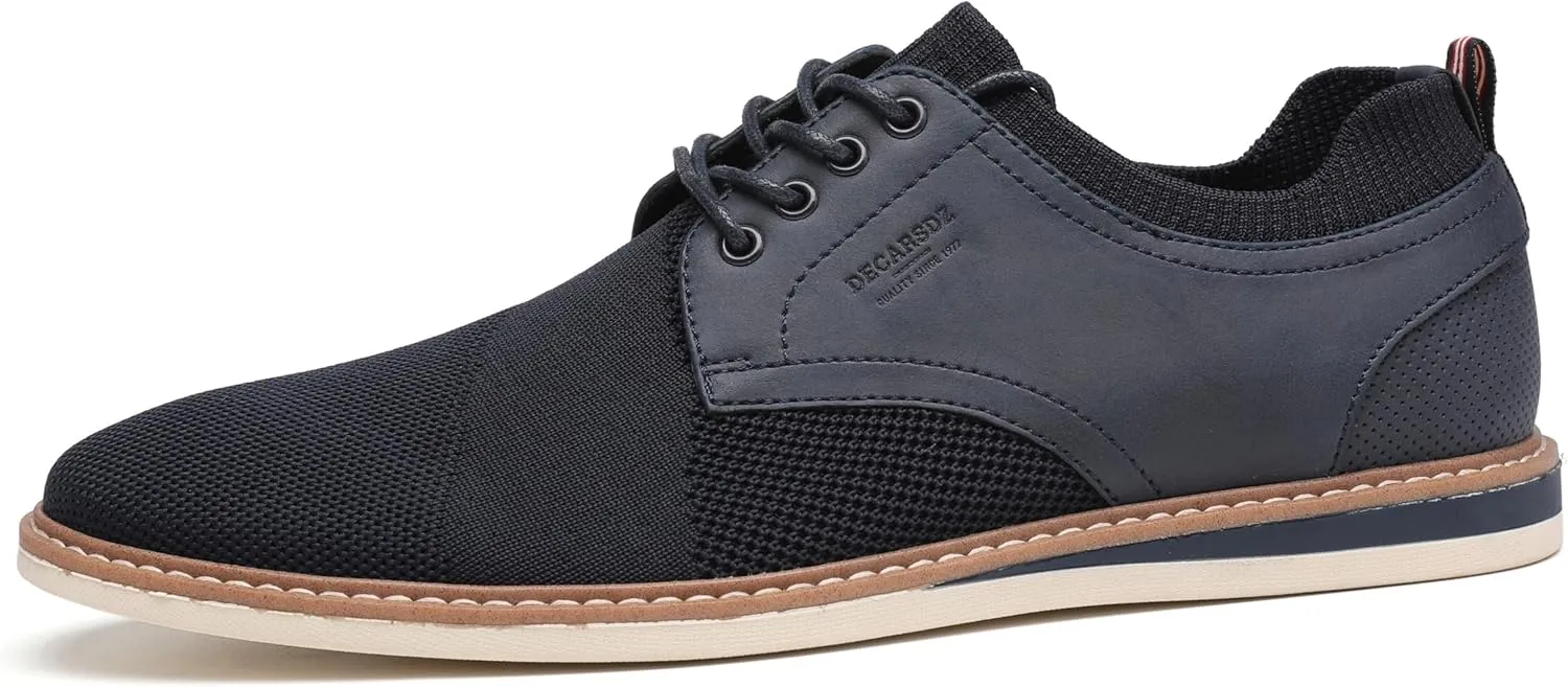 DECARSDZ Mens Point Toe Dress Shoes Fabric Breeze Breathable Mesh Shoe
